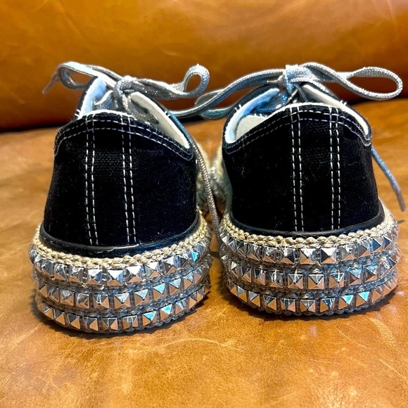 Studded Black 6.5 (runs big, I am an 8 and they fit) Converse Style Tennis Shoe - Picture 4 of 10